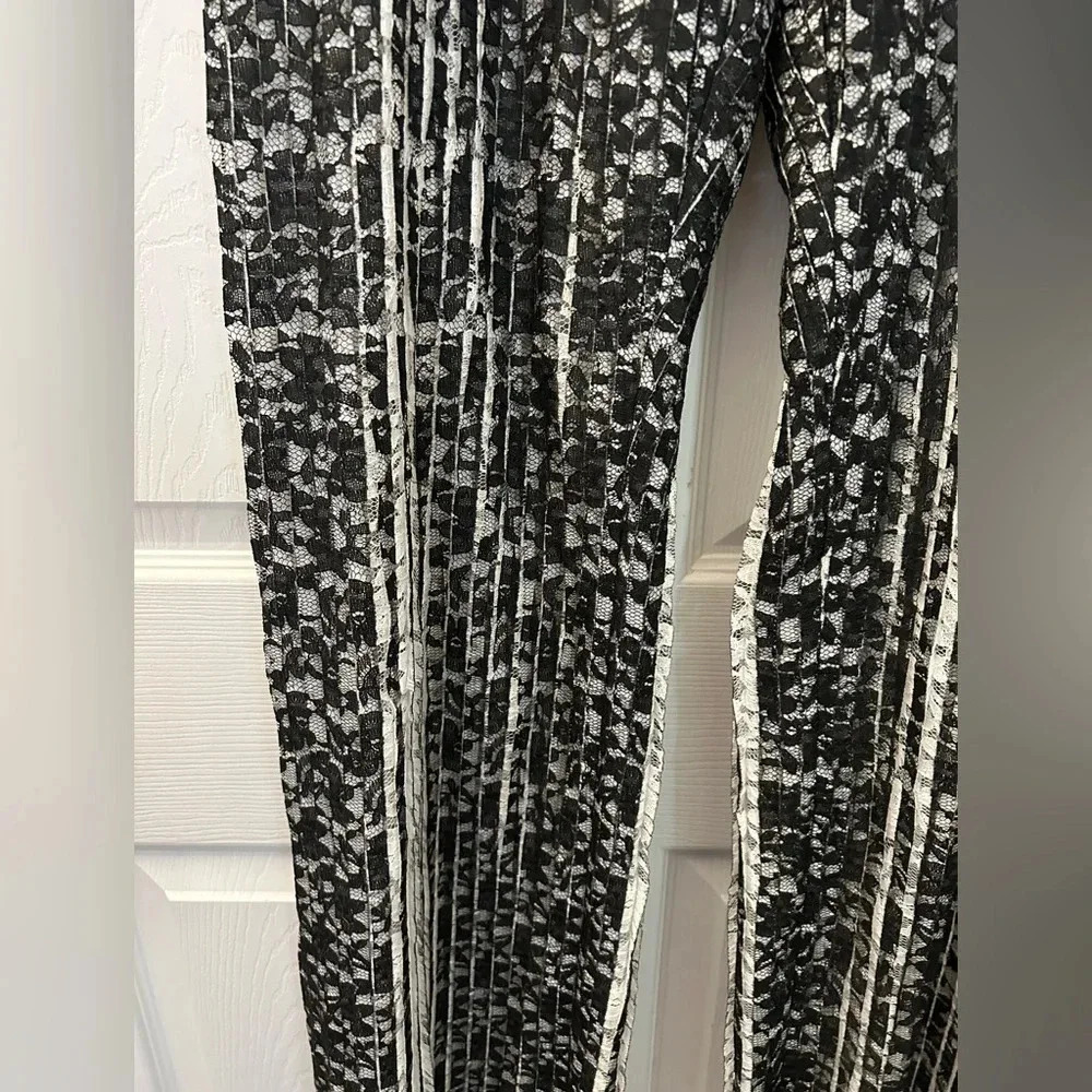 ! Huishan Zhang Pleated Lace Trousers In Black Sz 8 — image 6 of 8
